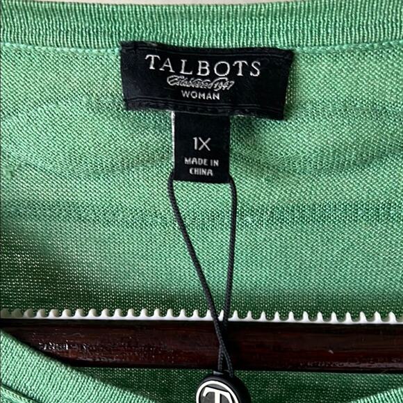 NWT Talbots Silk/Cotton Green Embroidered Cardigan - size 1X - Picture 2 of 13